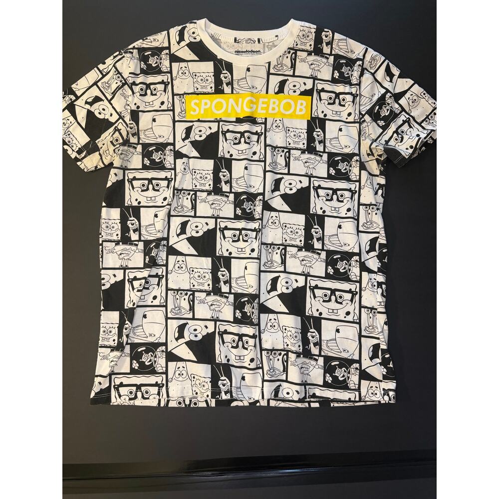 Nickelodeon SpongeBob Men’s L Black/White Graphic T-Shirt - Picture 2 of 4